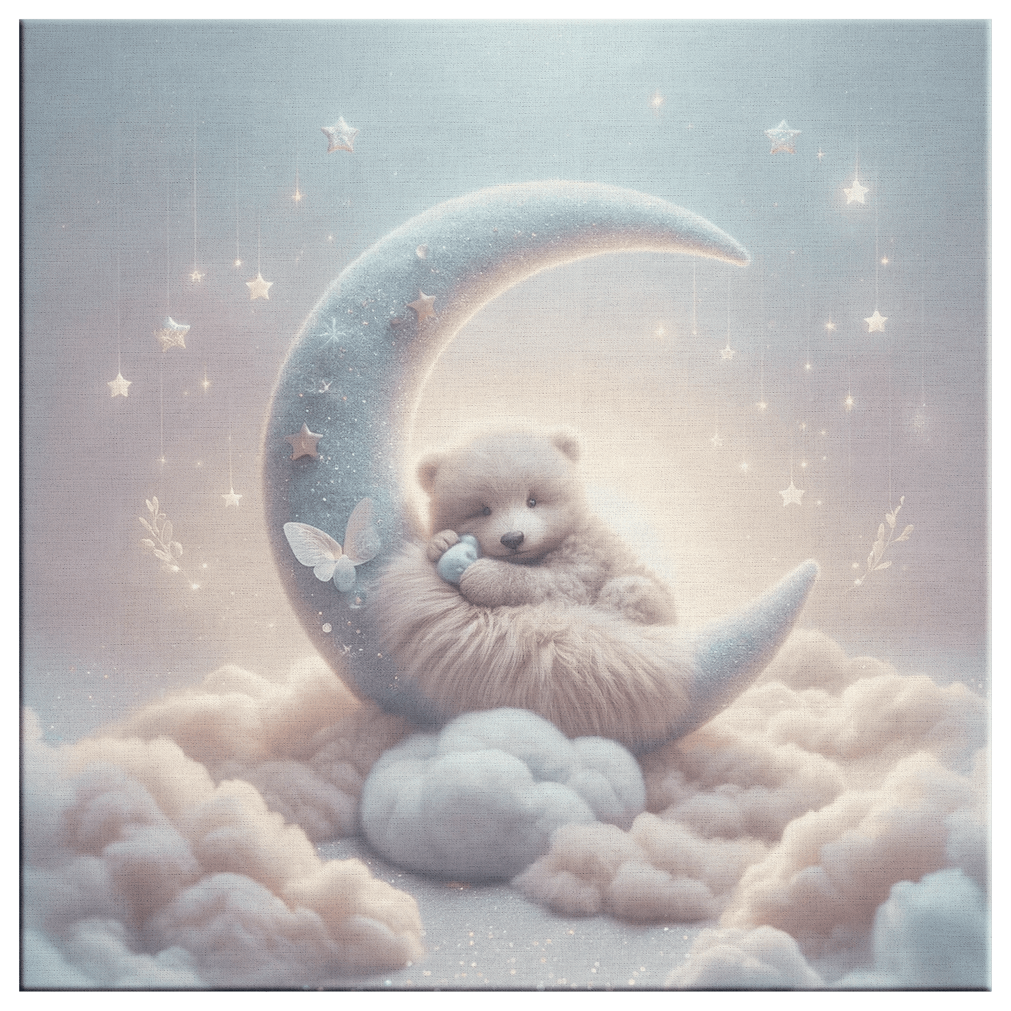 Serene Dreamland: Whimsical Square Baby Wall Art for Nursery