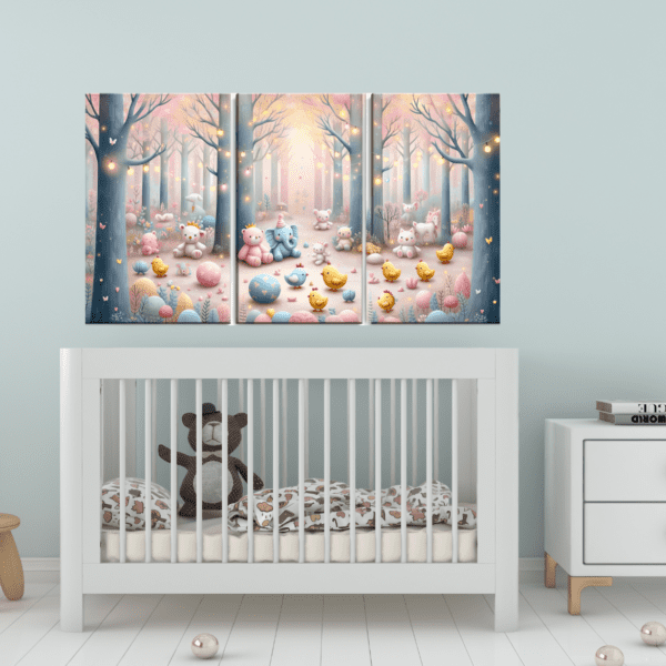 Enchanted Fairy-Tale Castle Canvas Wall Art for Nursery Decor