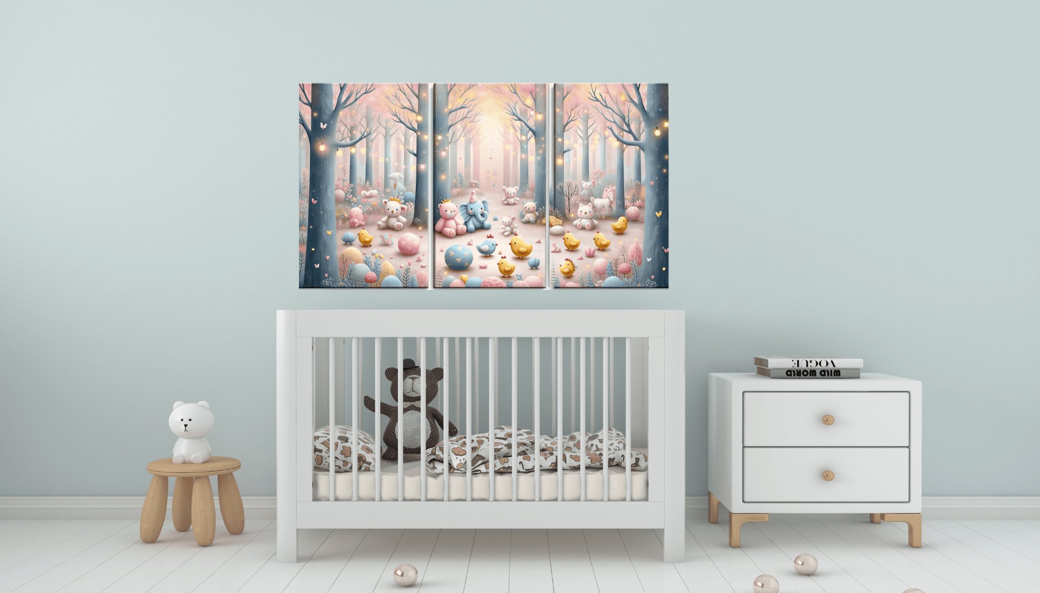 Enchanted Fairy-Tale Castle Canvas Wall Art for Nursery Decor