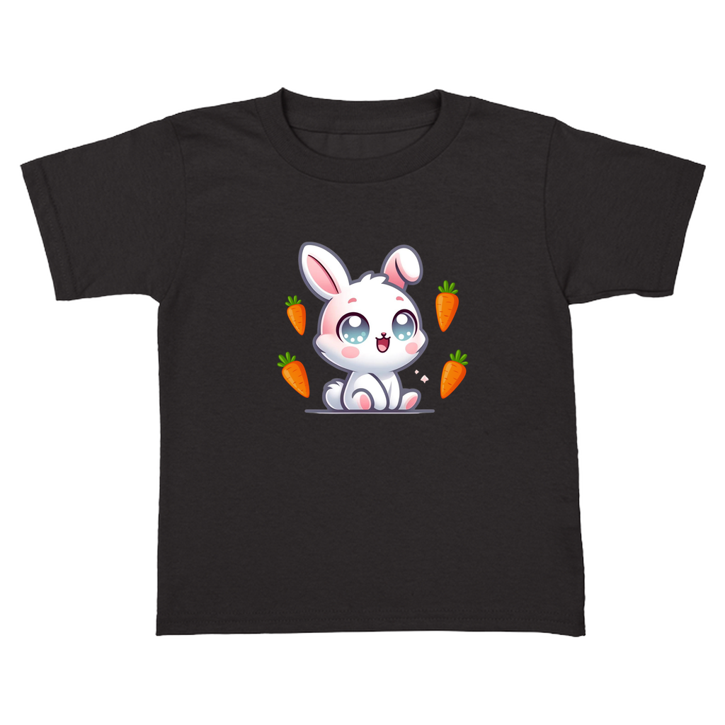 Black toddler short-sleeve-shirt with rabbit