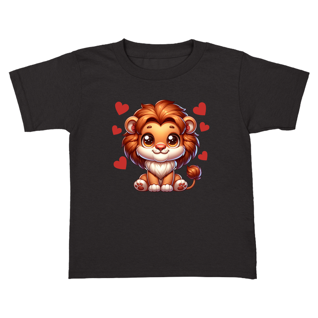 Kid's black t-shirt with lion