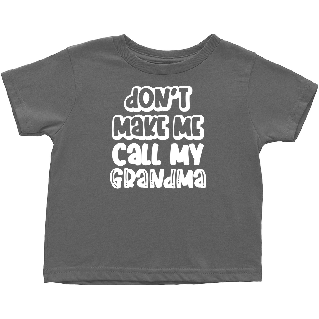 Toddler t-shirt as gift from grandma with grandma quote in charcoal