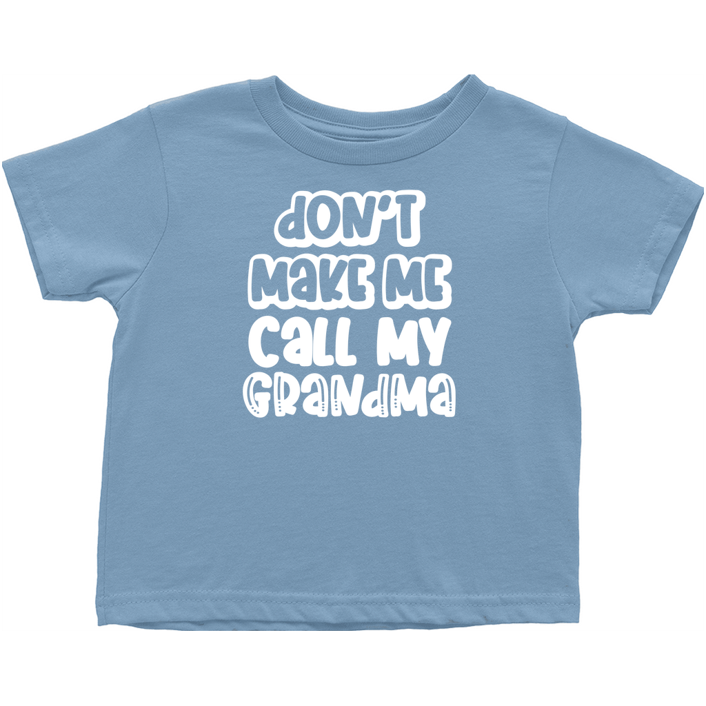 Toddler t-shirt as gift from grandma with grandma quote in blue