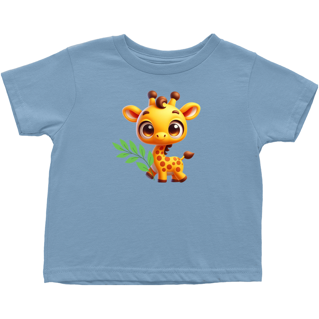 Blue toddler tee with giraffe design