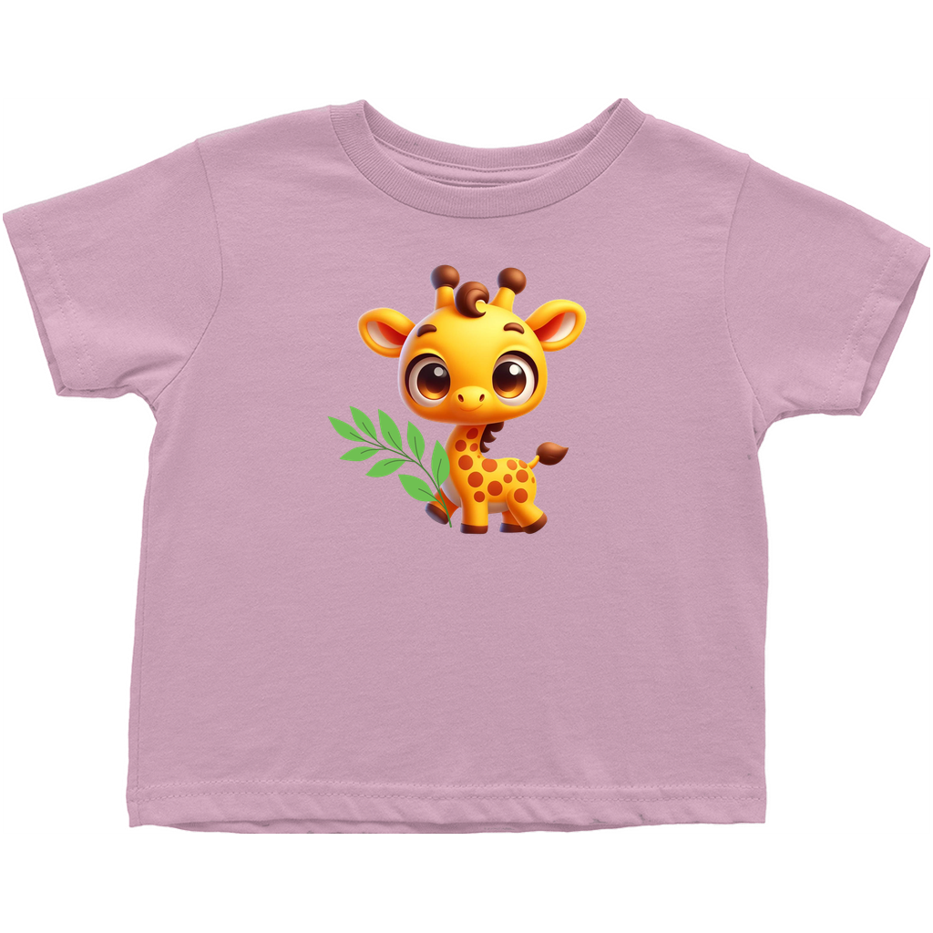 Toddler pink t-shirt with giraffe motif