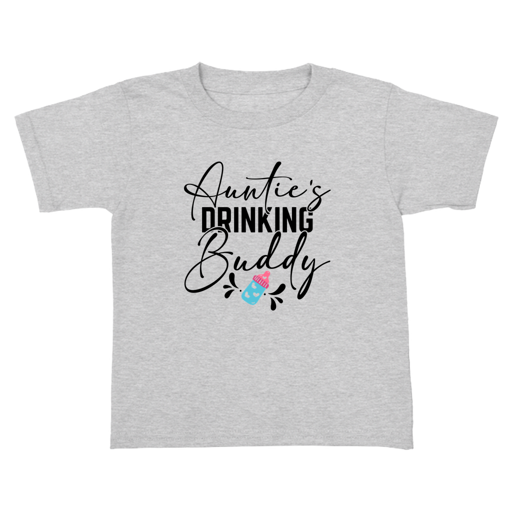 Grey toddler tee with playful quote