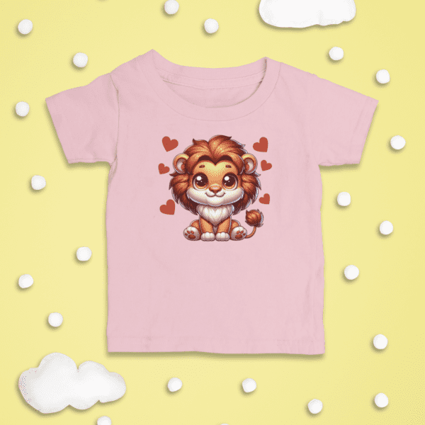 Kid's pink t-shirt with lion