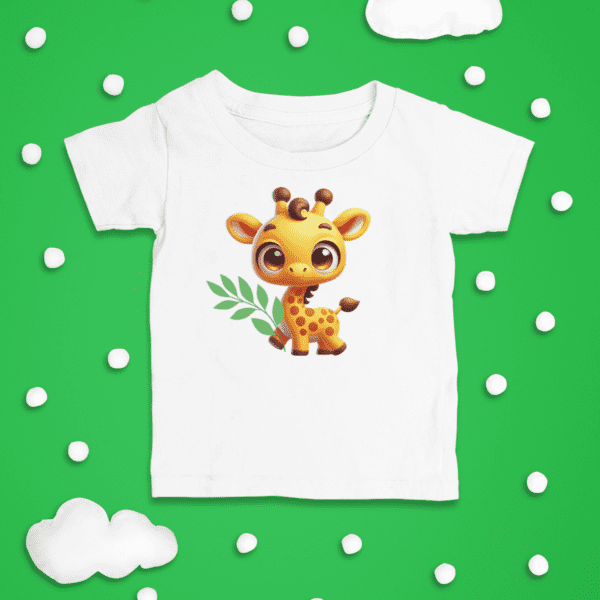 Baby tee with giraffe graphic