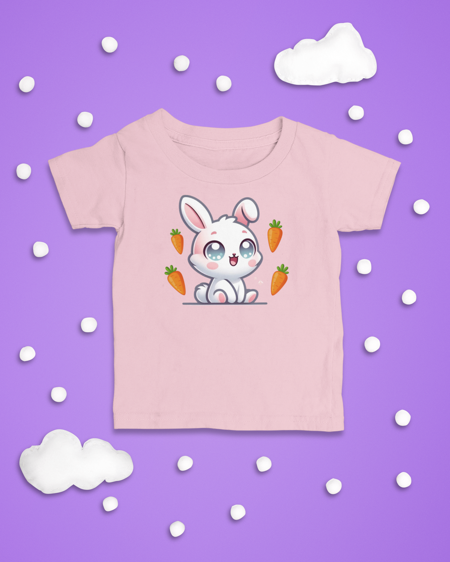 Toddler pink t-shirt with rabbit