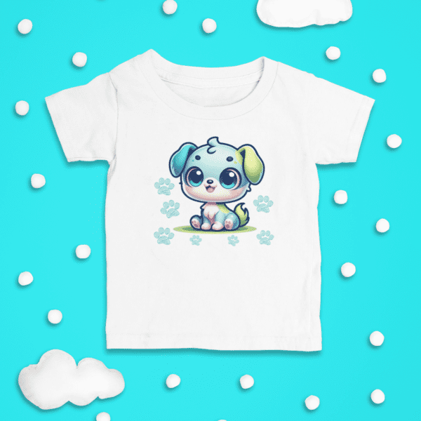 Toddler white t-shirt with dog graphic