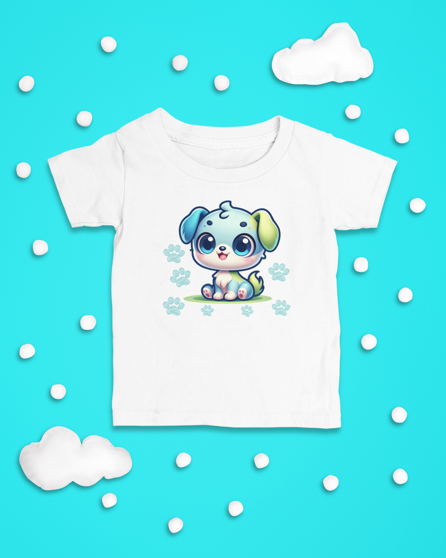 Toddler white t-shirt with dog graphic