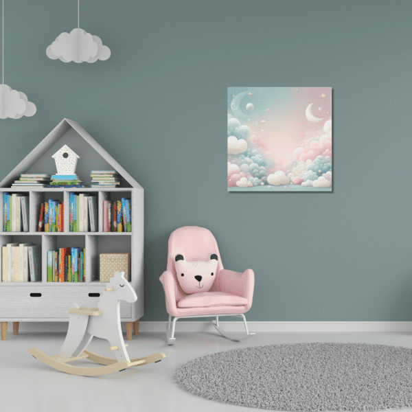 nursery wall decor pastel cloud canvas art